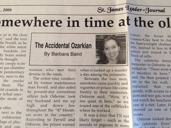 Accidental Ozarkian Barbara Baird St. James Leader Journal