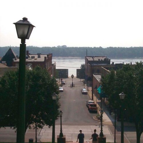 Mississippi from courthouse steps Cape Girardeau