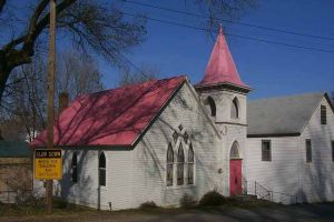 Bonnots Mill methodist church pink roof