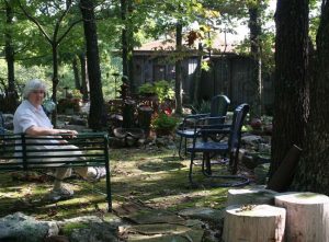 Mary Lou Corn in her garden