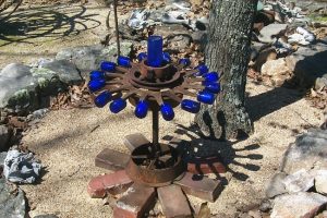 Mary Lou Corn sculpture garden blue glass