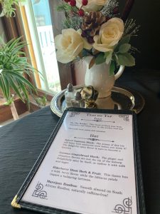 menu for tea room ironstone cottage