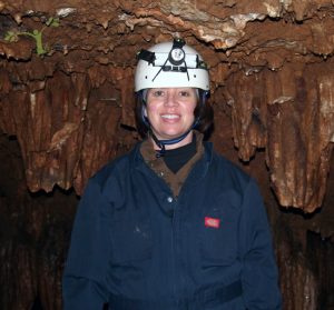 Barbara Baird in cave