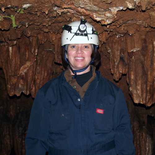 Barbara Baird in cave