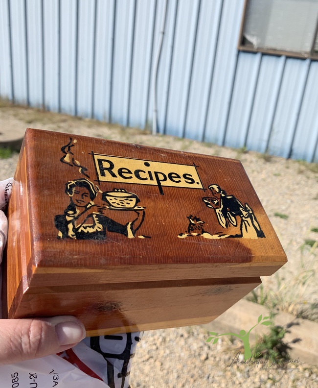 wooden recipe box