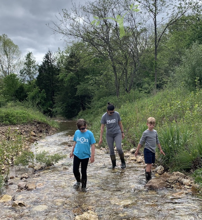 kids in creek