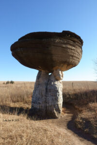 Tall mushroom rock in Kansas