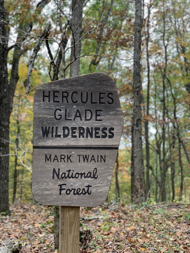 Hercules Glades Wilderness sign