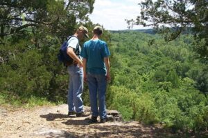 top of Cedar Bluff Trail at Lane Spring