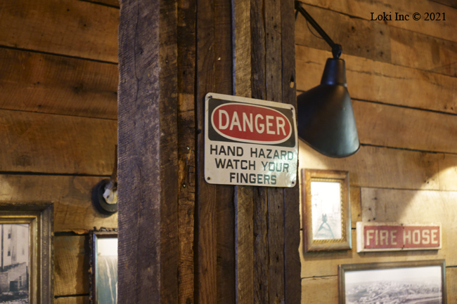 Hand hazard sign Ozark Mill