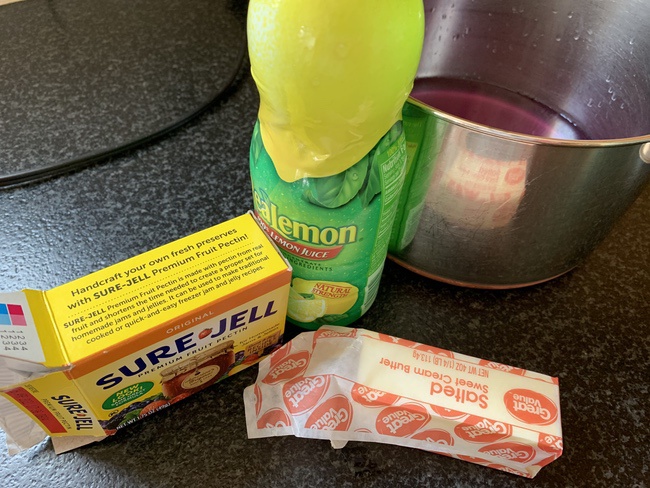 ingredients for redbud jelly