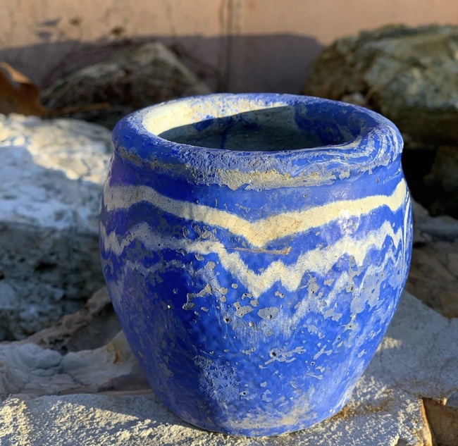 Blue and white Ozark Roadside Tourist Pottery