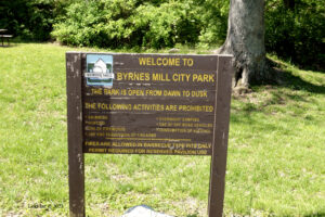 Byrnes Mill City Park sign