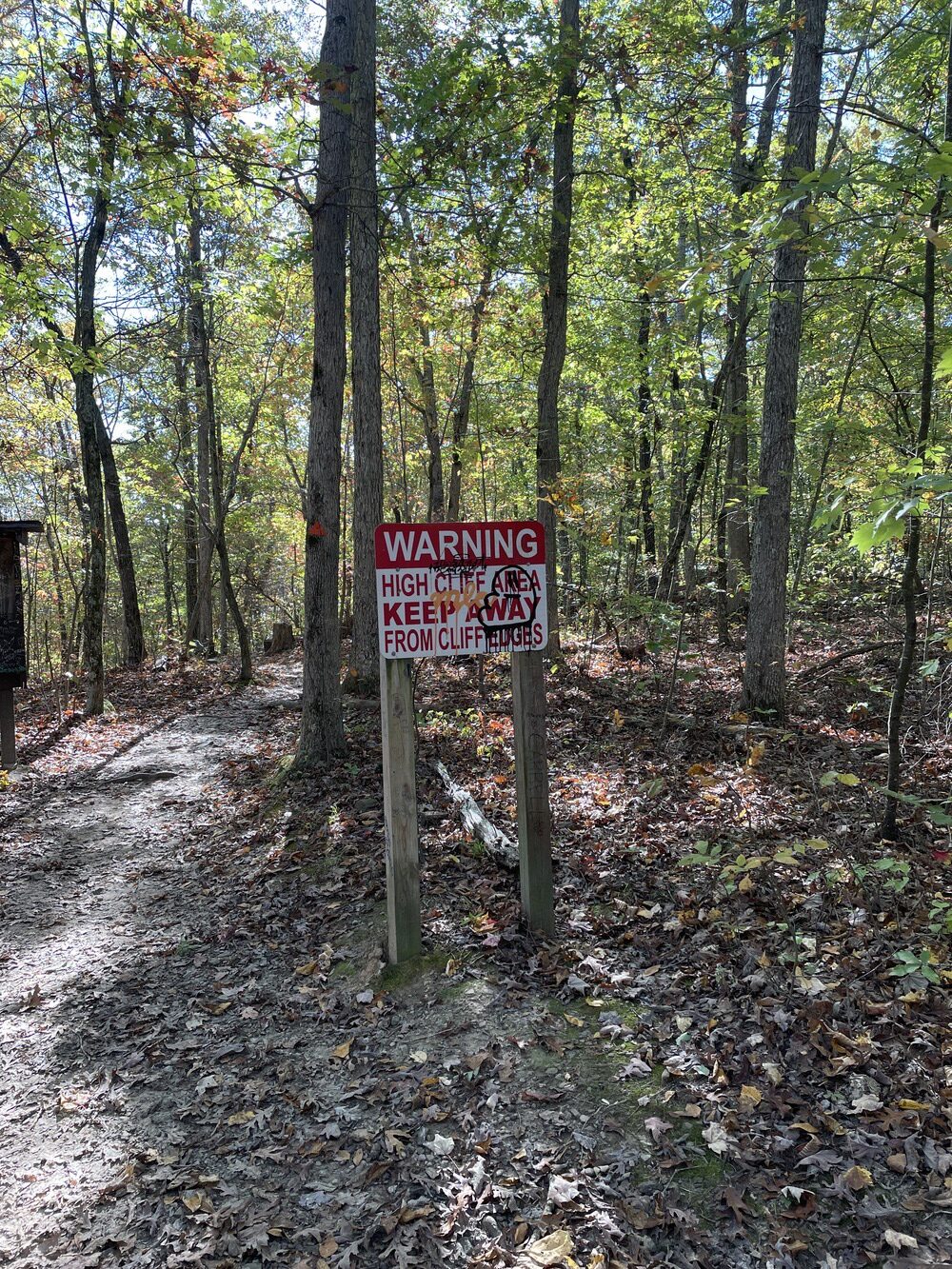 trail sign Hawksbill crag