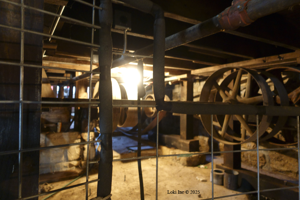 Wommack Mill underfloor belts and pulleys