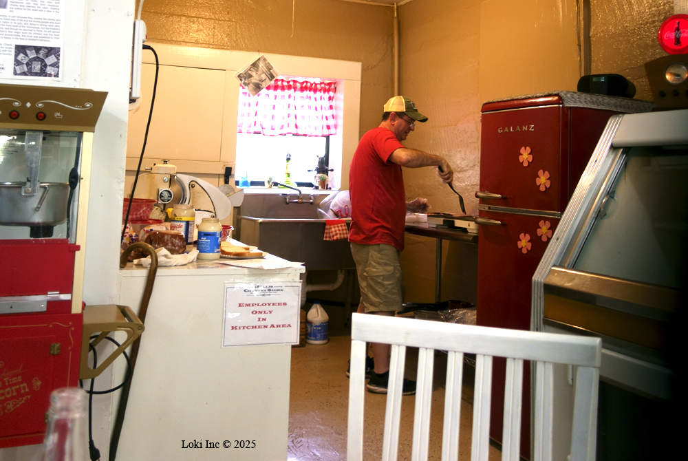 Donnie frying bologna - Hollis Country Store