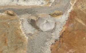 Special rock in giraffe stone at Hollis Country Store