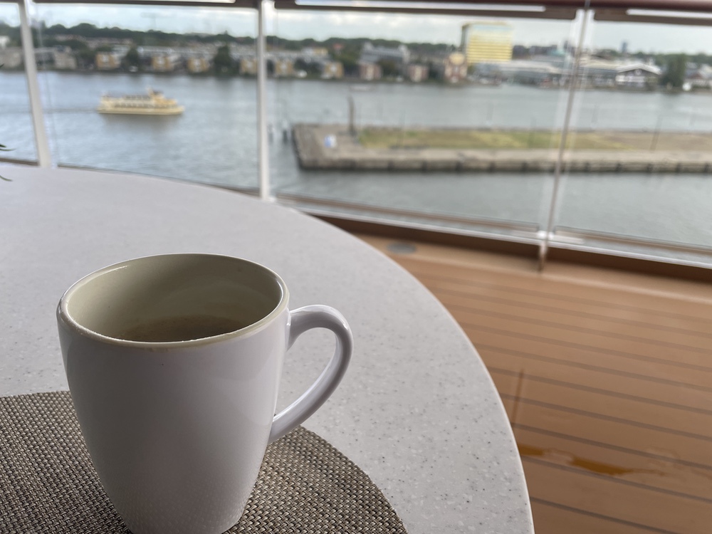View of Amsterdam from the Viking Bergan ship