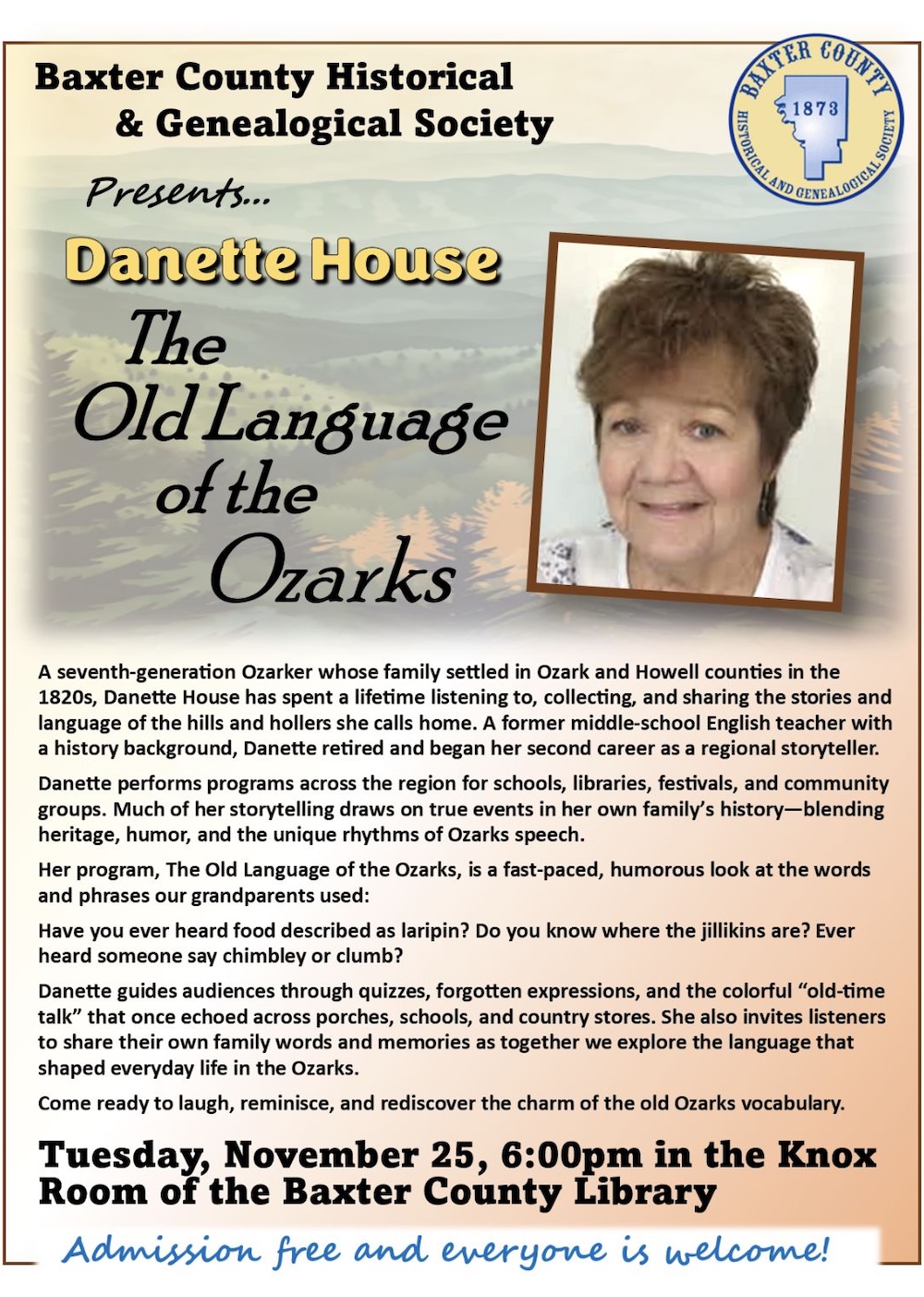 Danette House storyteller flyer
