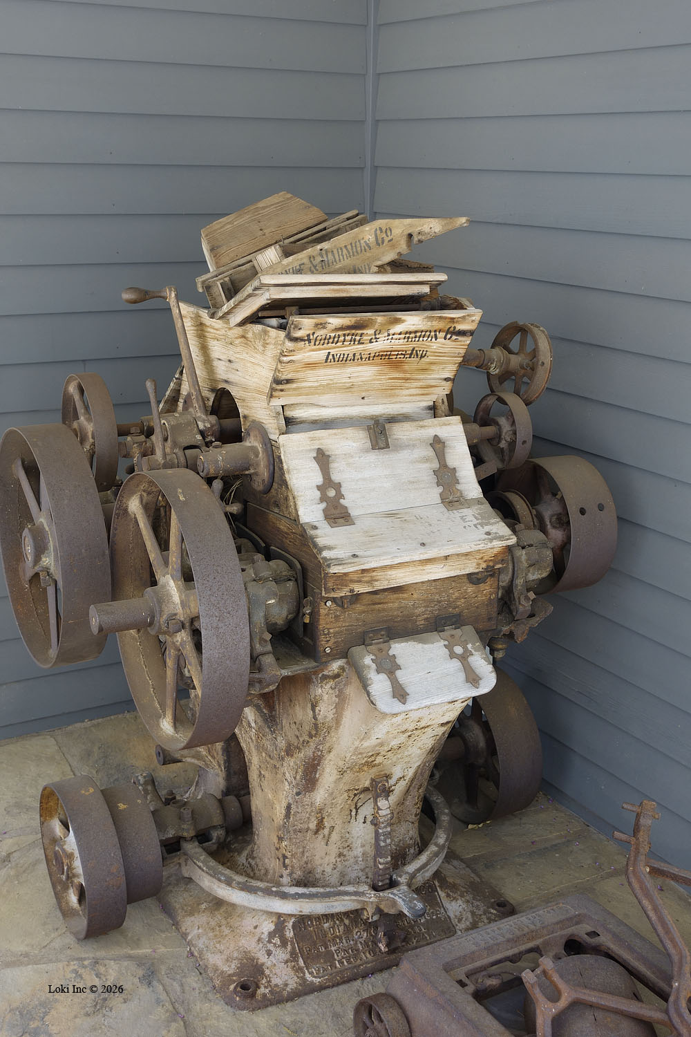 Nordyke & Marmon roller mill outside of the Johnson Mill