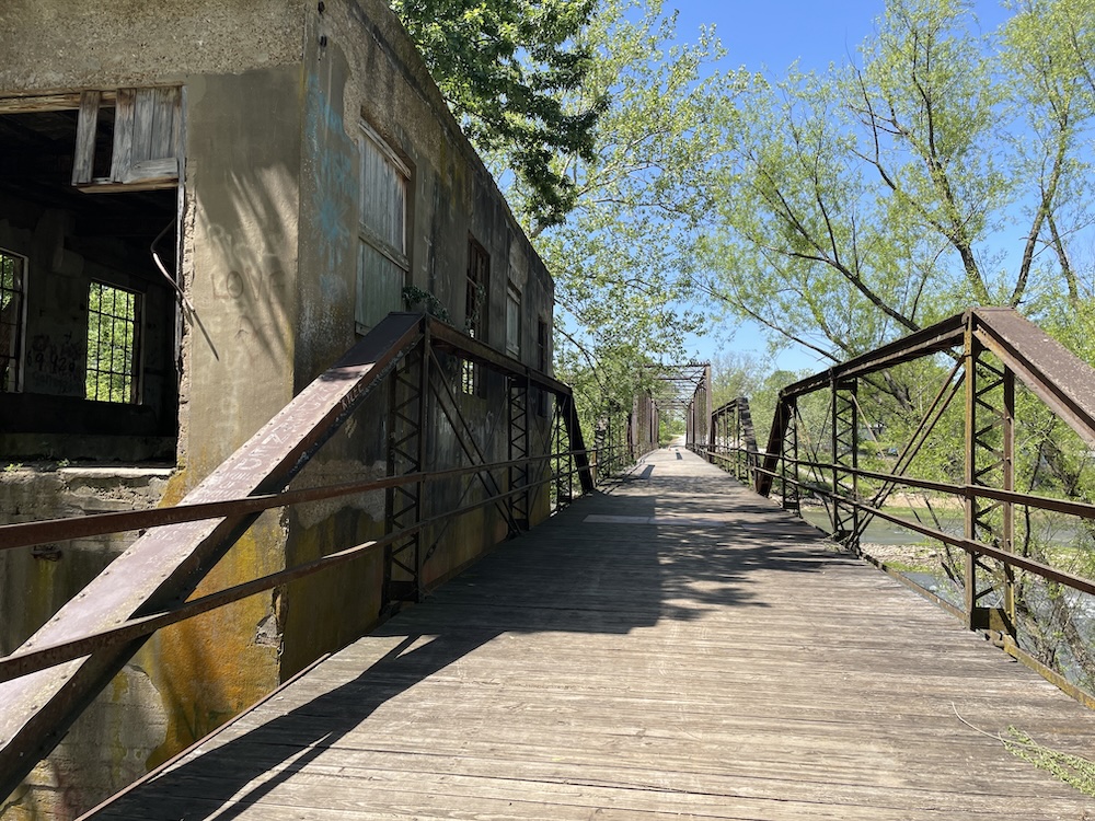Caplinger Mills bridge powerhouse and bridge