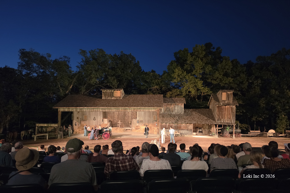 Shepherd of the Hills Drama Stage scene at night